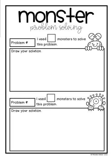 Problem Solving with Monsters Math Center