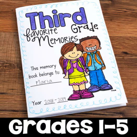 End of the Year Memory Book Reflection 2nd Grade 3rd 4th 5th Last Week Activity
