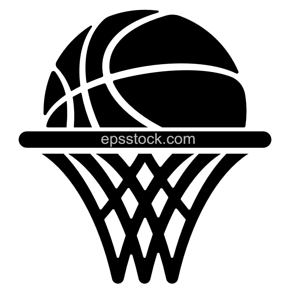 Basketball ball in  net