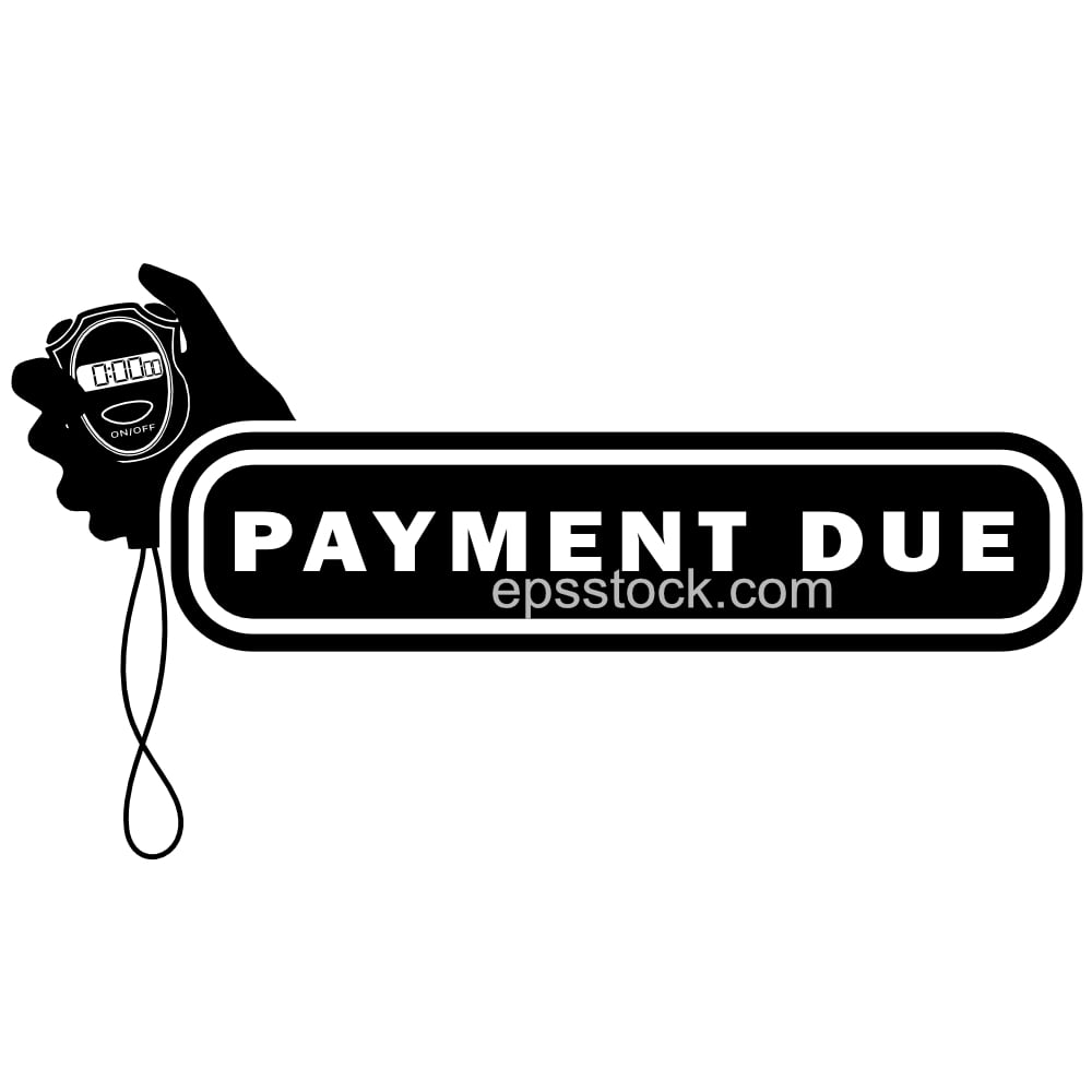 PAYMENT DUE stamp