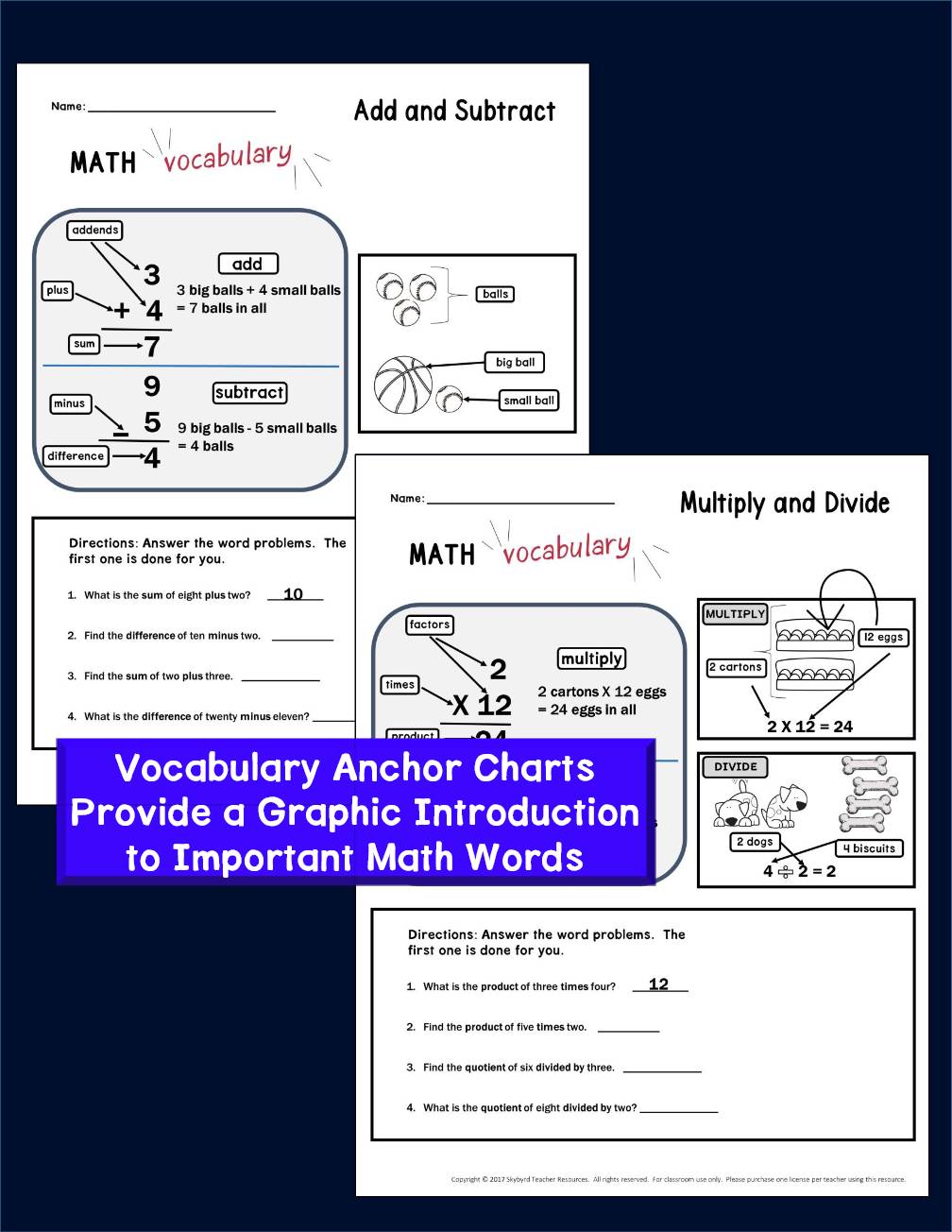 ESL Newcomers Worksheets & Activities Intro to Math Vocabulary