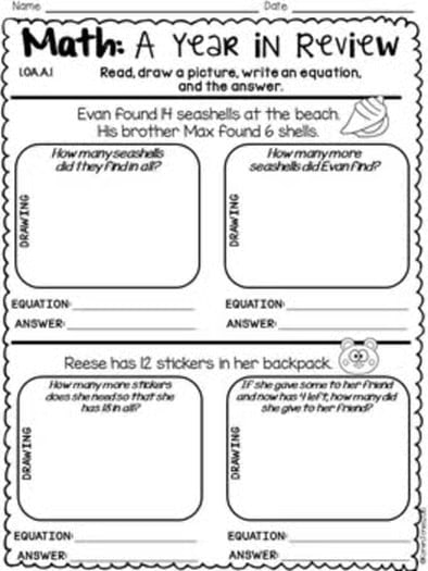 First Grade MATH Review