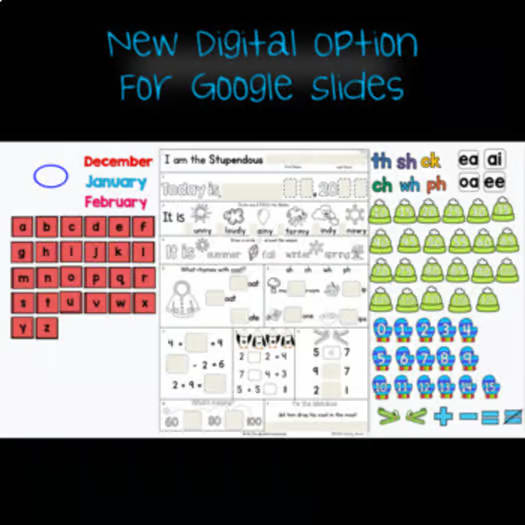 January First Grade Morning Work Math and ELA digital and PDF