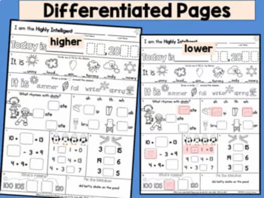 January First Grade Morning Work Math and ELA digital and PDF