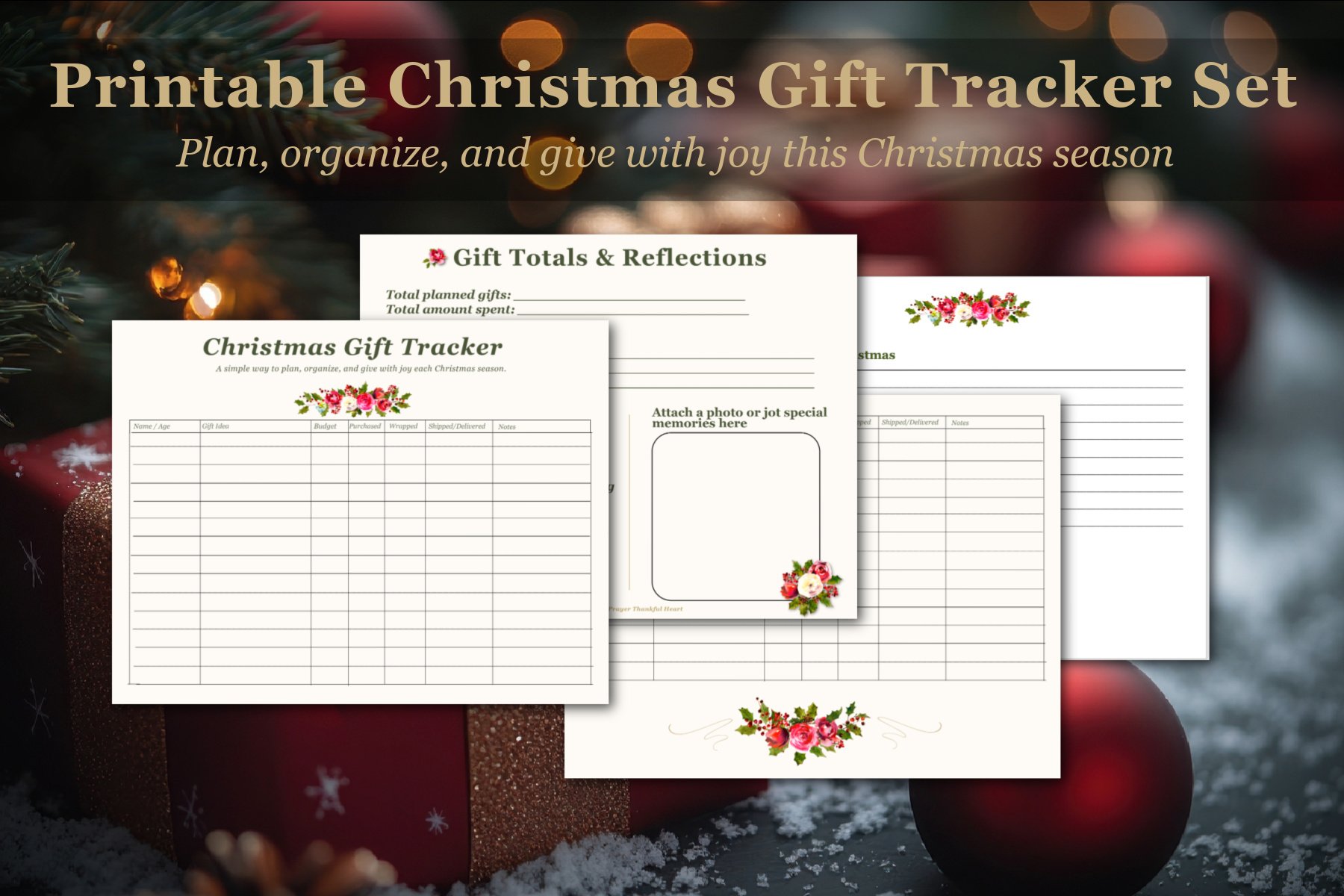 Printable Christmas Gift Tracker Set | Holiday Gift Planner & Budget ...