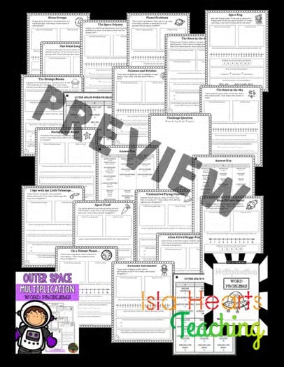 Multiplication Word Problems Worksheets (2nd & 3rd Grade Math Story Problems)