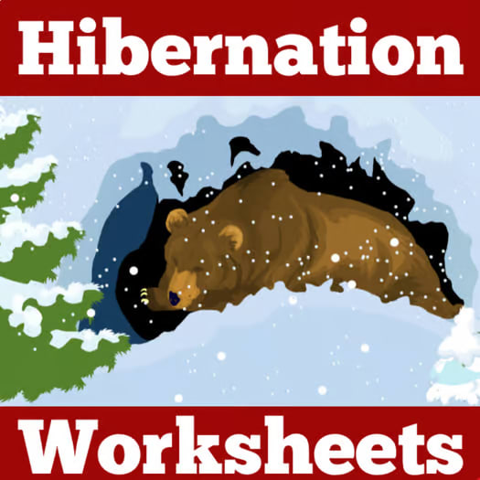 HIBERNATION Worksheets Activities Pre-K, Kindergarten ANIMALS IN WINTER