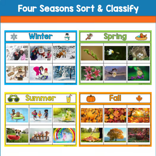 Four Seasons: Sort & Classify - Science Center Activity