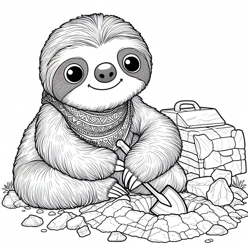 Sloth Coloring Pages for Kids