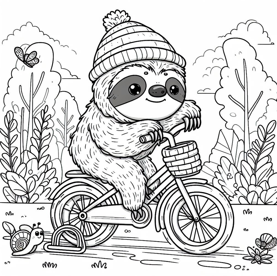 Sloth Coloring Pages for Kids