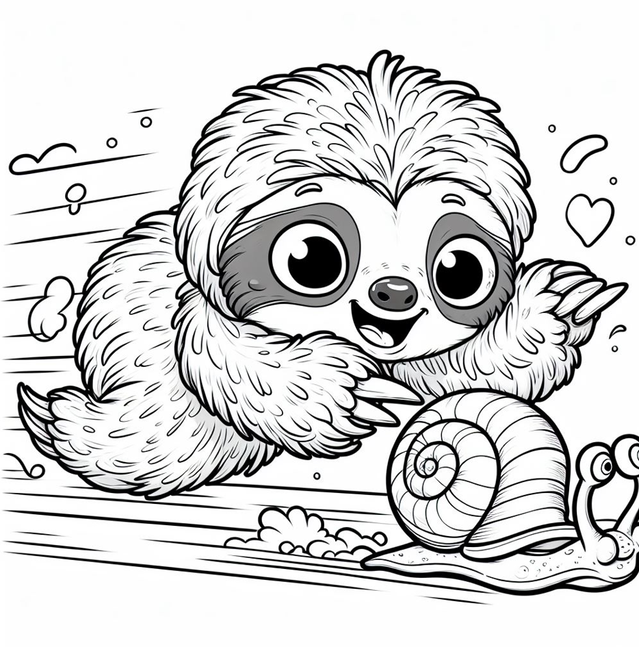 Sloth Coloring Pages for Kids
