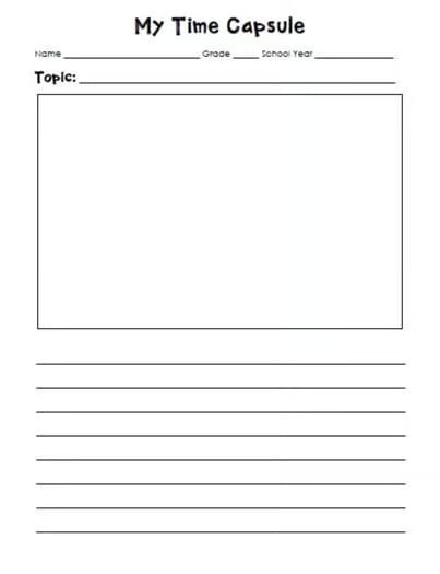 End of the Year Time Capsule Activity | Elementary Classroom Reflection Project