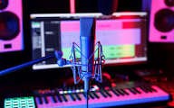 Tunepilott, Afrobeats music producer, working in studio on new 2026 sound while guiding artists on how to build real fans