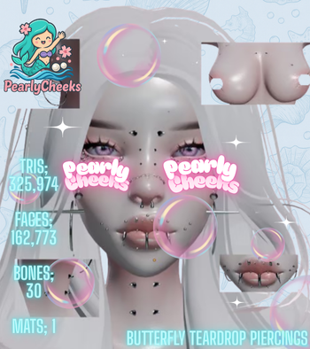 Butterfly teardrop piercings