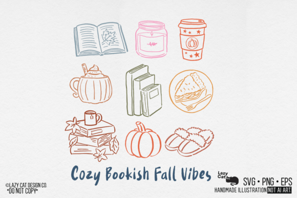 pumpkin coffee and books svg file example