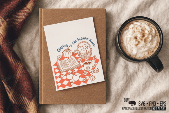 fall reading quote svg design for tshirt mockup