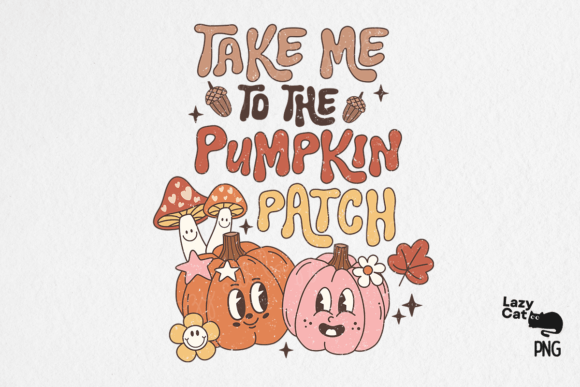 full collection preview of 10 retro fall png designs with commercial license
