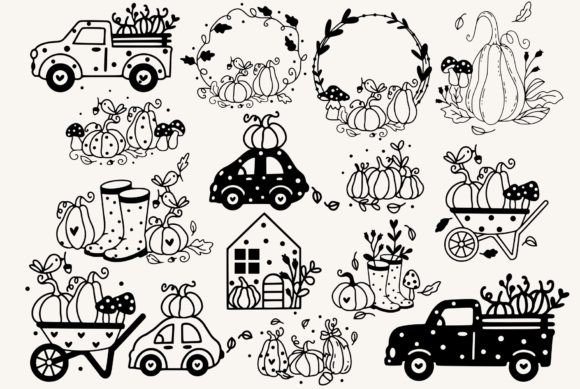fall svg dxf png bundle preview with 15 autumn designs and commercial license