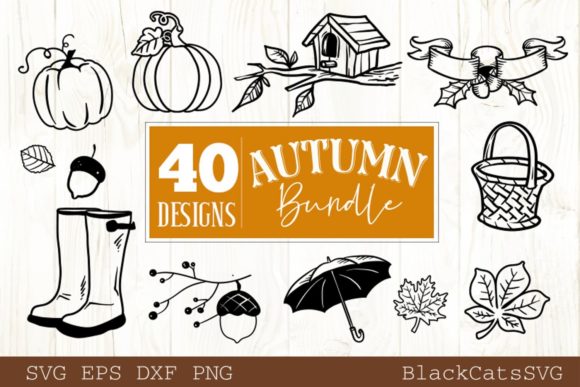 autumn svg designs for tote bags, stickers, and greeting cards
