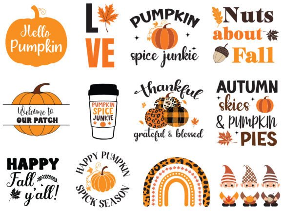 hand-crafted fall typography svg designs for stickers, pillows, and posters