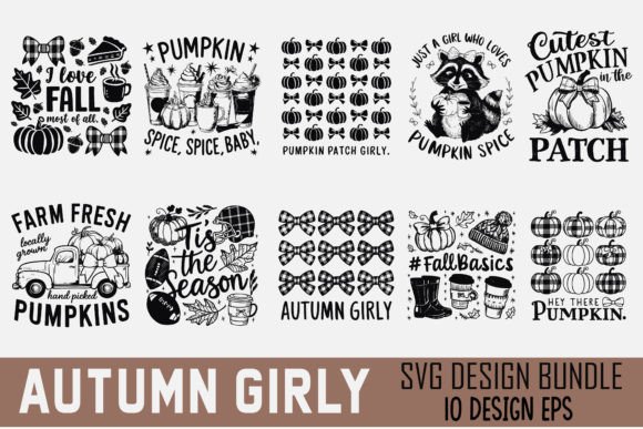 autumn girly svg png eps files for Cricut and Silhouette projects