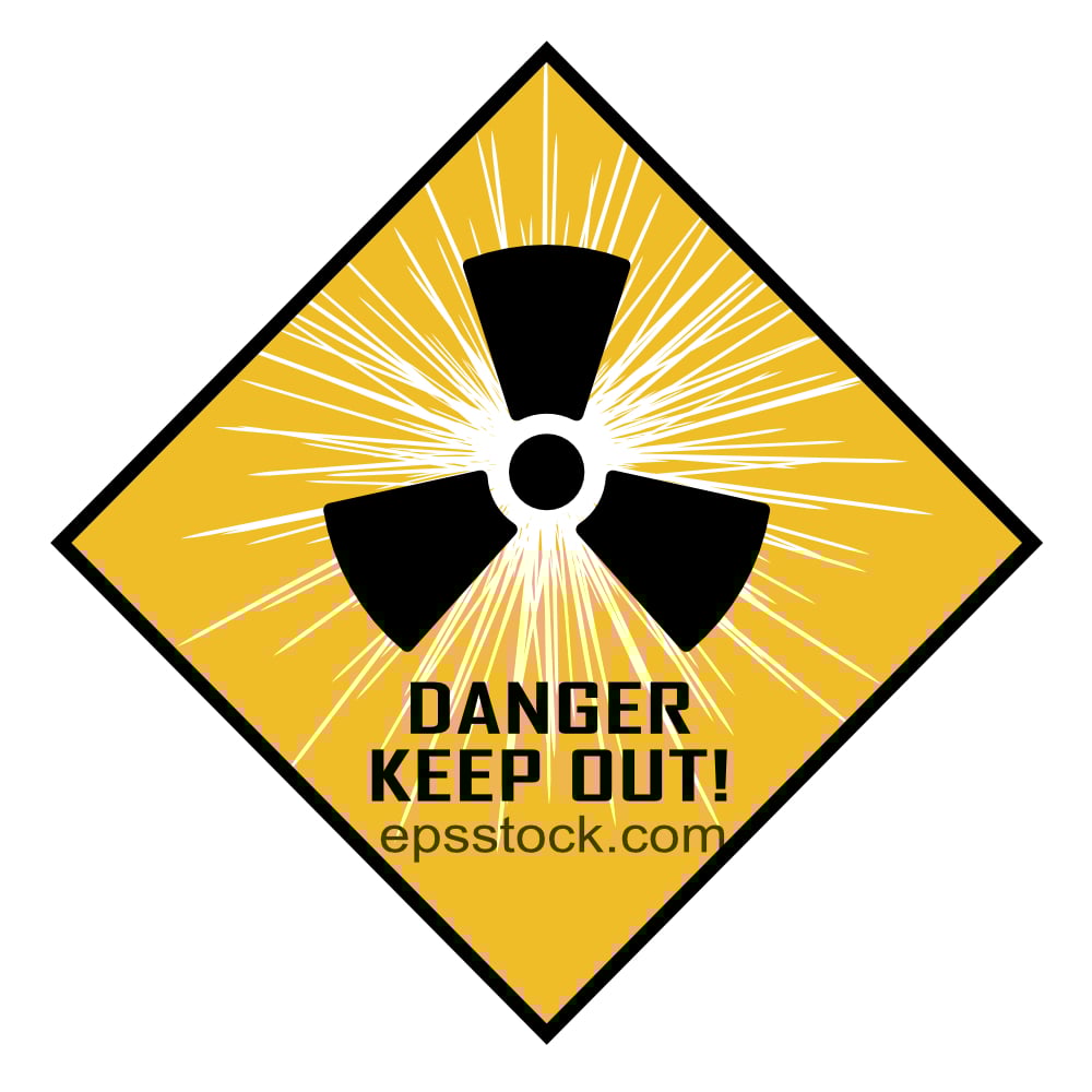 Radioactive zone danger sign