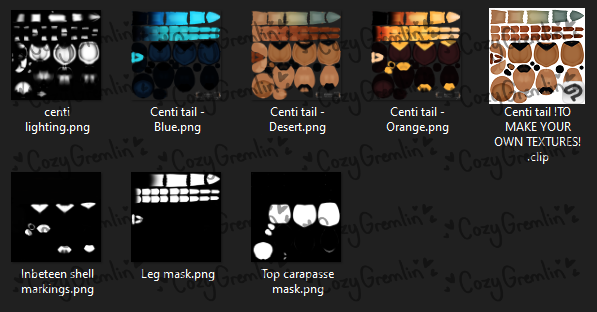 Centipede texture file preview