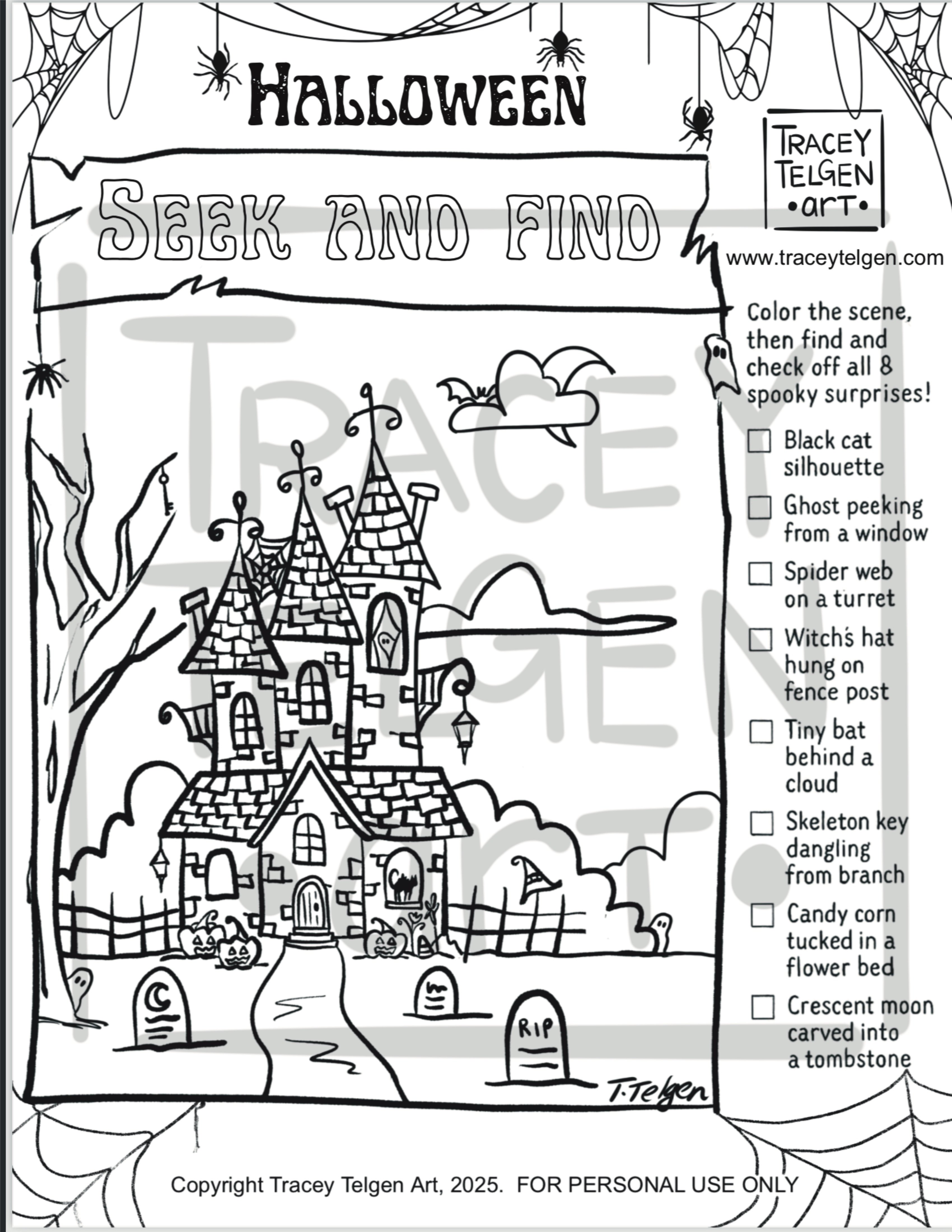 Whimsical Halloween Seek & Find Coloring Page – Free Printable - Payhip