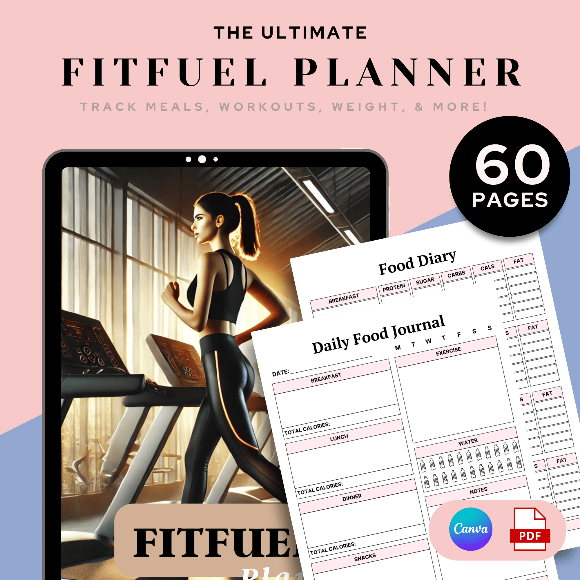 FitFuel Planner | 60-Page Digital and Printable Fitness Journal | Meal ...