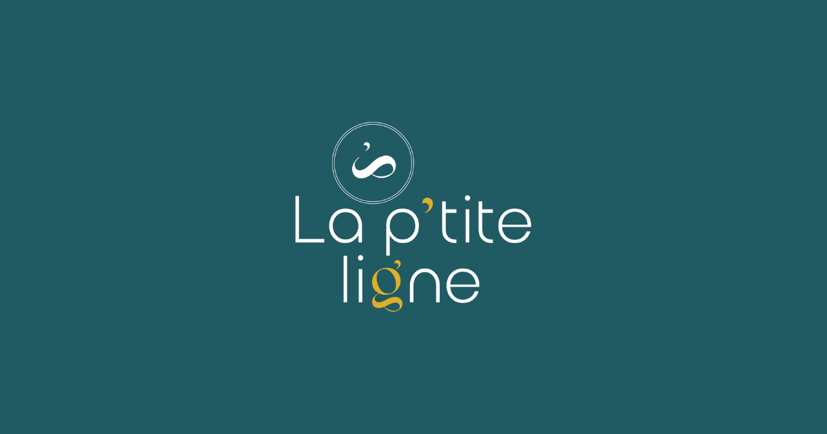 Sur fond vert, logo sigle et écrit "La p'tite ligne"