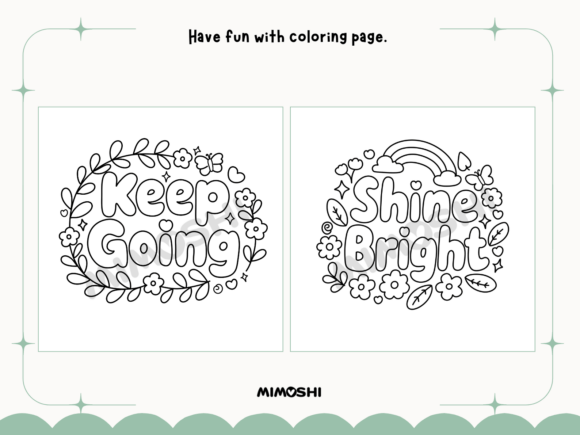 Inspirational quote coloring page for kids and adults  Relaxing coloring sheet with positive quotes for stress relief