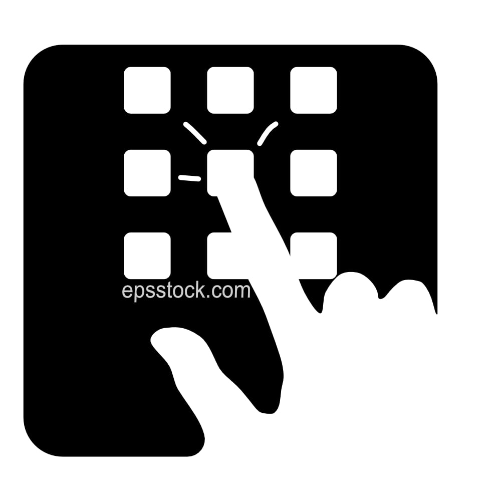 Hand finger entering pin code