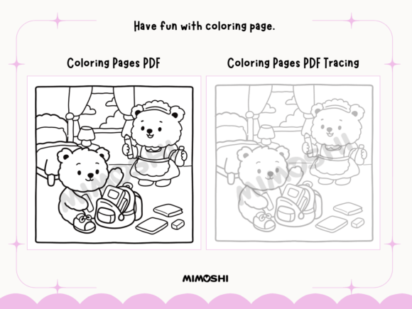 Back to school morning work coloring and tracing page  Kids homeschool printable back to school coloring activity
