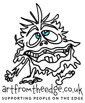 Art from the edge branded cartoon logo