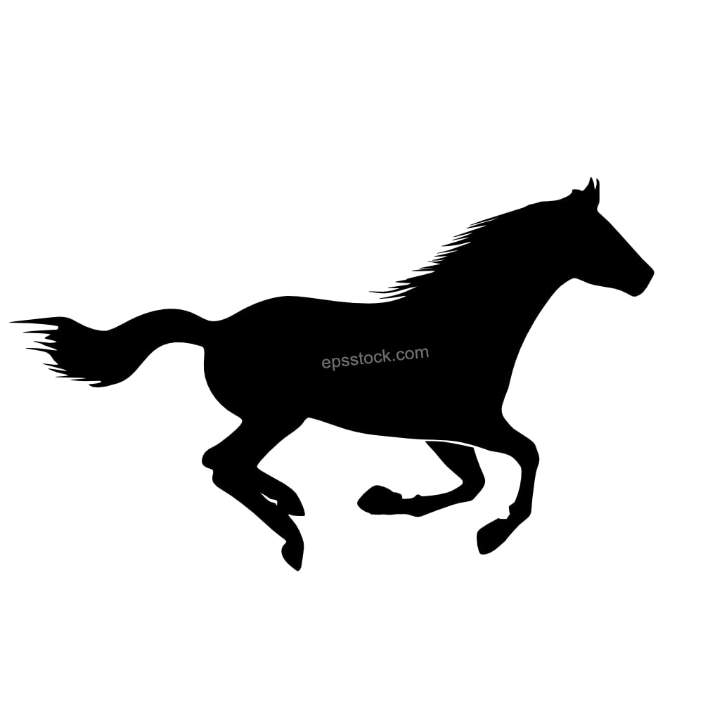 Running mustang horse