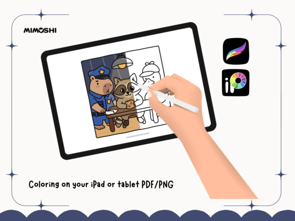 Cozy crime coloring book pages printable for all ages