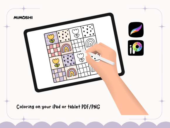 Cozy aesthetic coloring pages instant digital download
