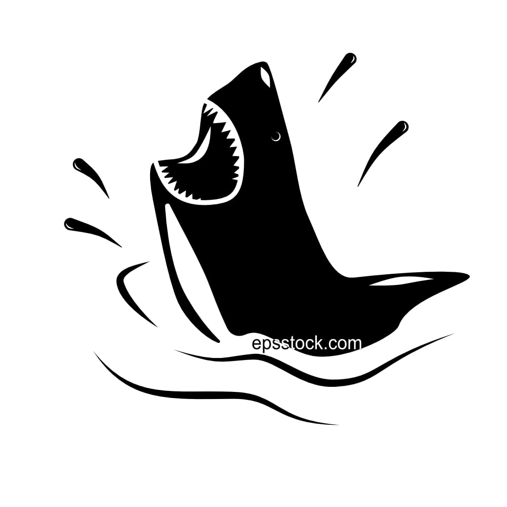 Shark head out of water