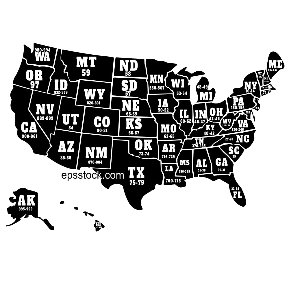 U.S. Area Code Map