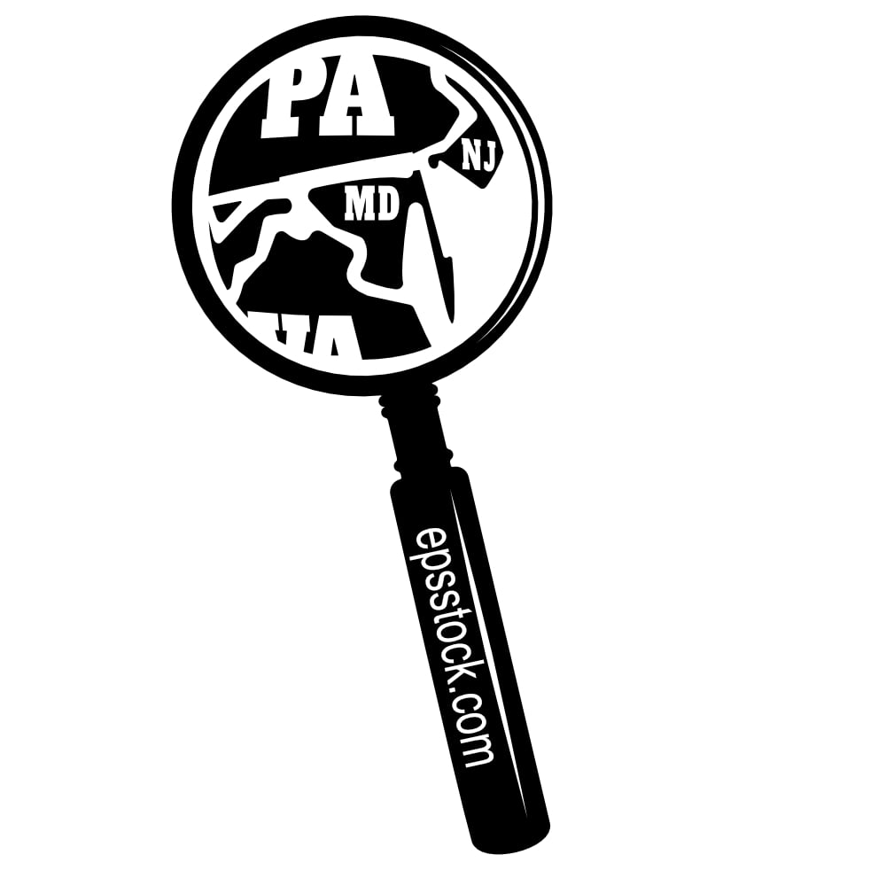 MARYLAND state map in magnifying glass