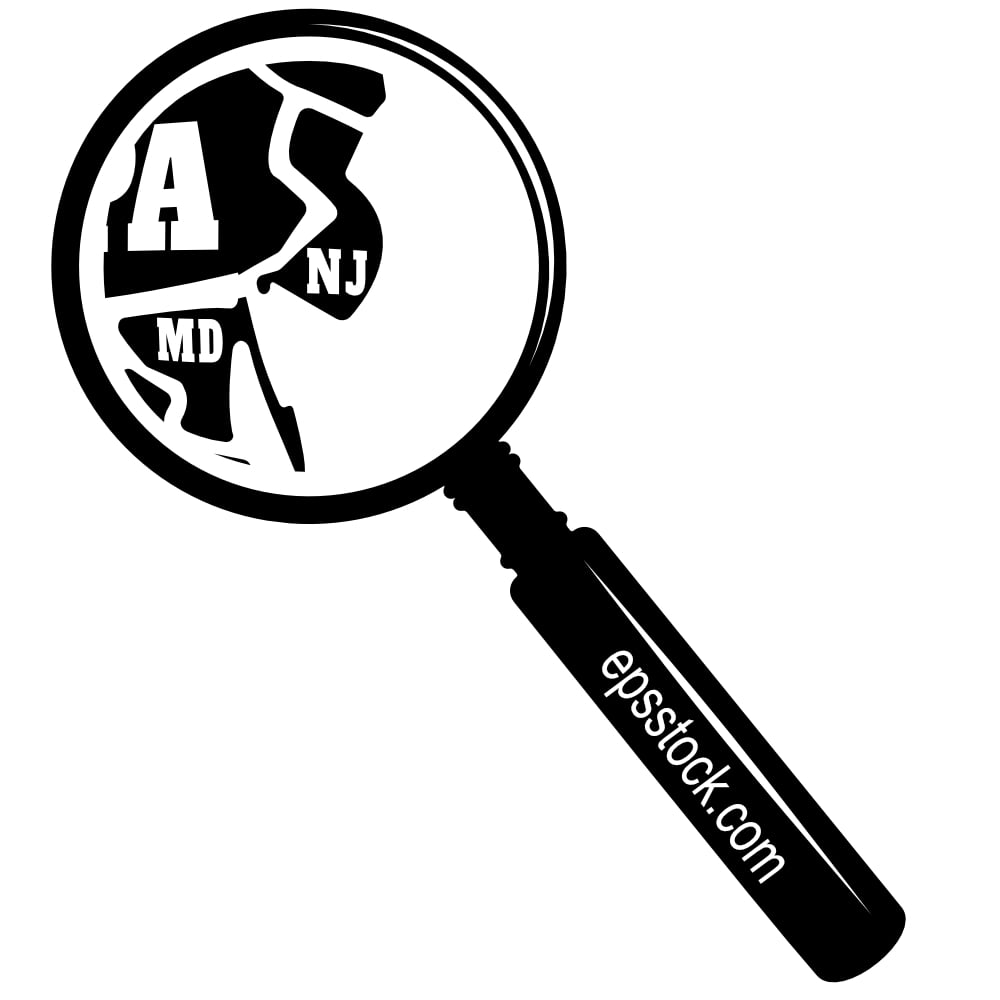 NEW JERSEY state map in magnifying glass