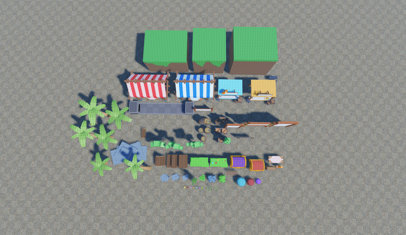 Roblox Studs Style Tropical Village Assets Pack –Adventure Environment ...