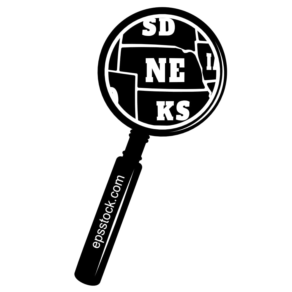 NEBRASKA state map in magnifying glass