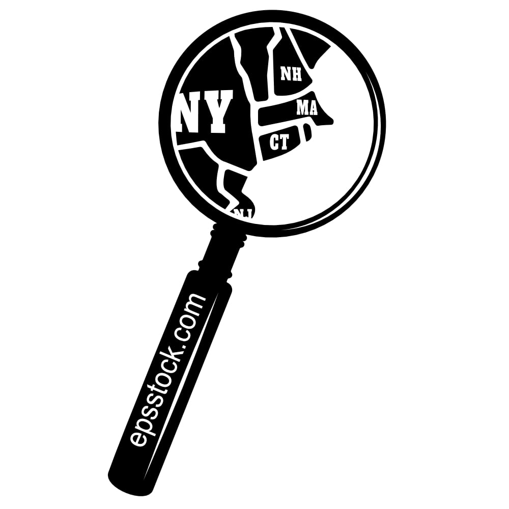 CONNECTICUT state map in magnifying glass