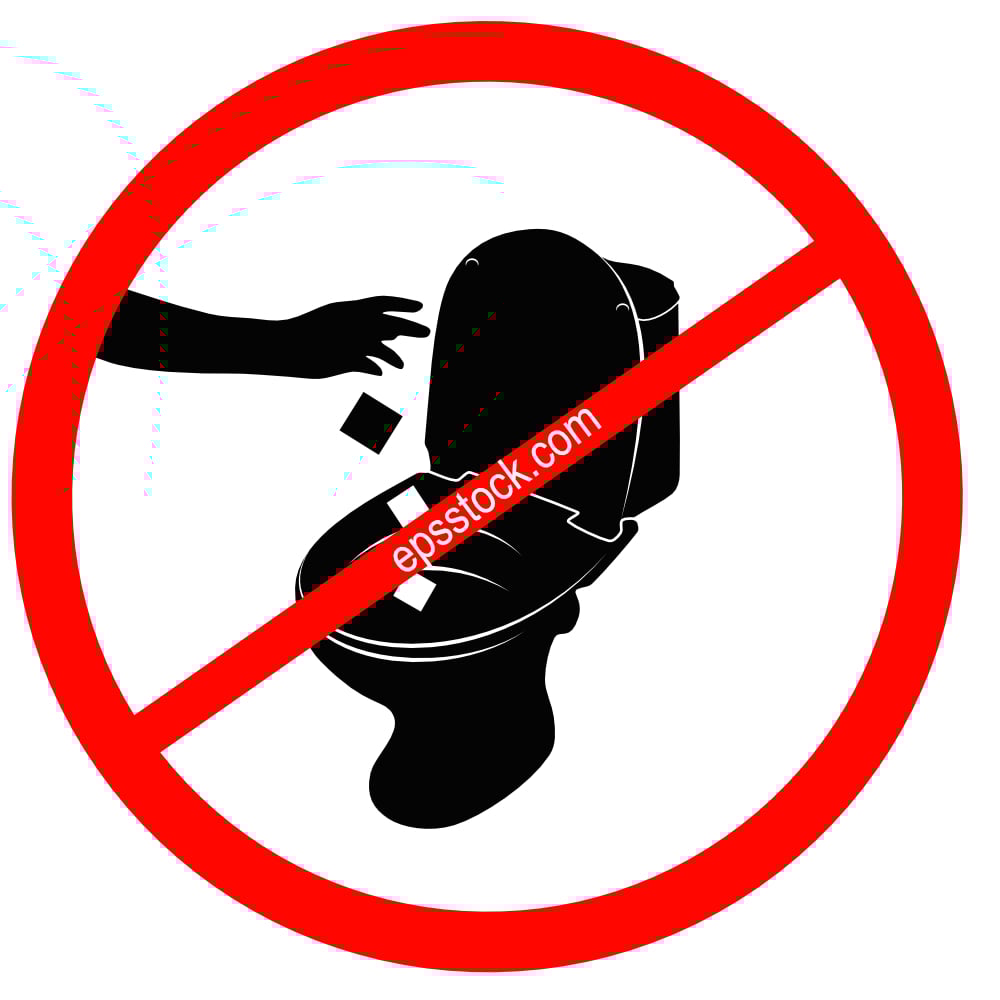 Do Not Litter In Toilet sign