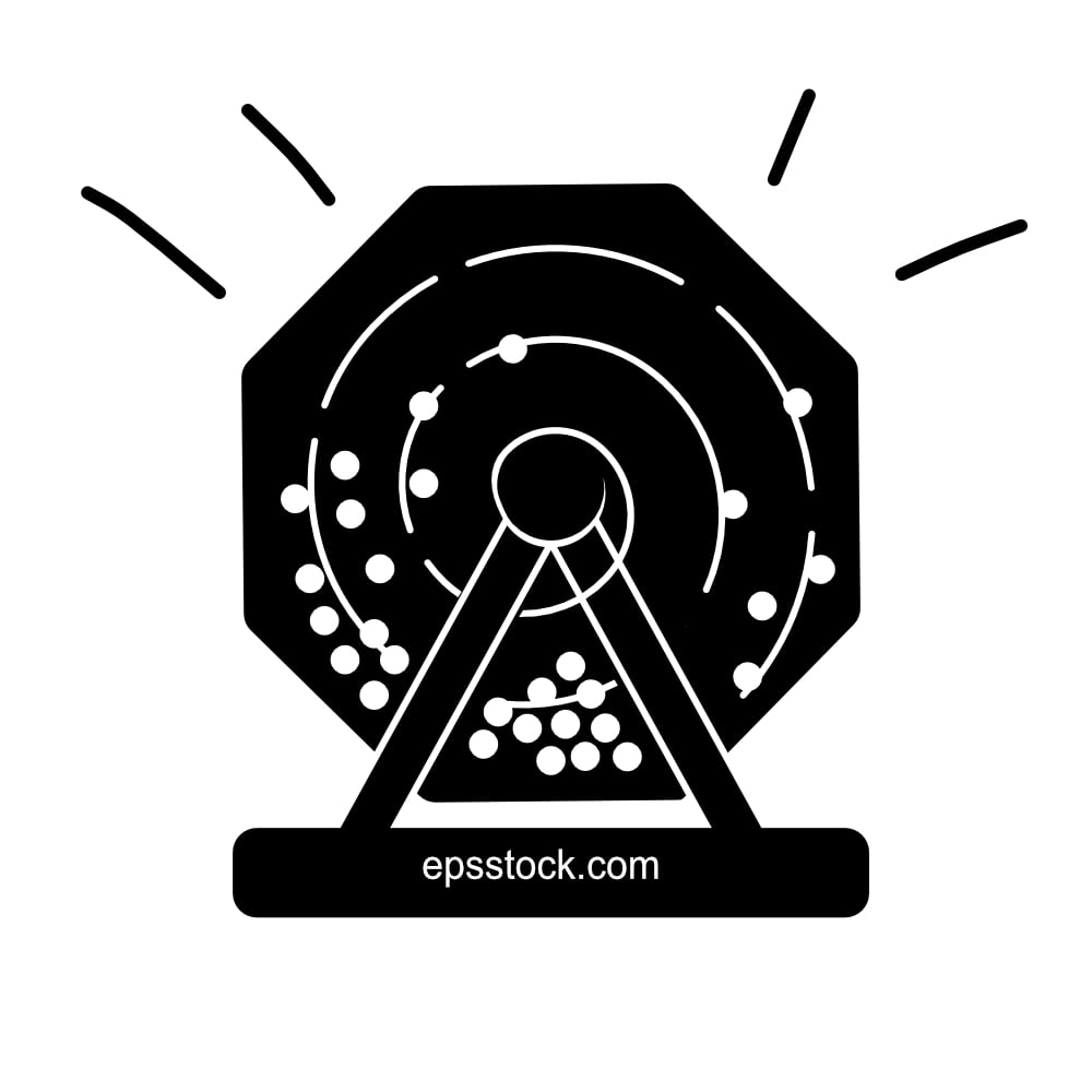 Bingo balls in Lotto Machine