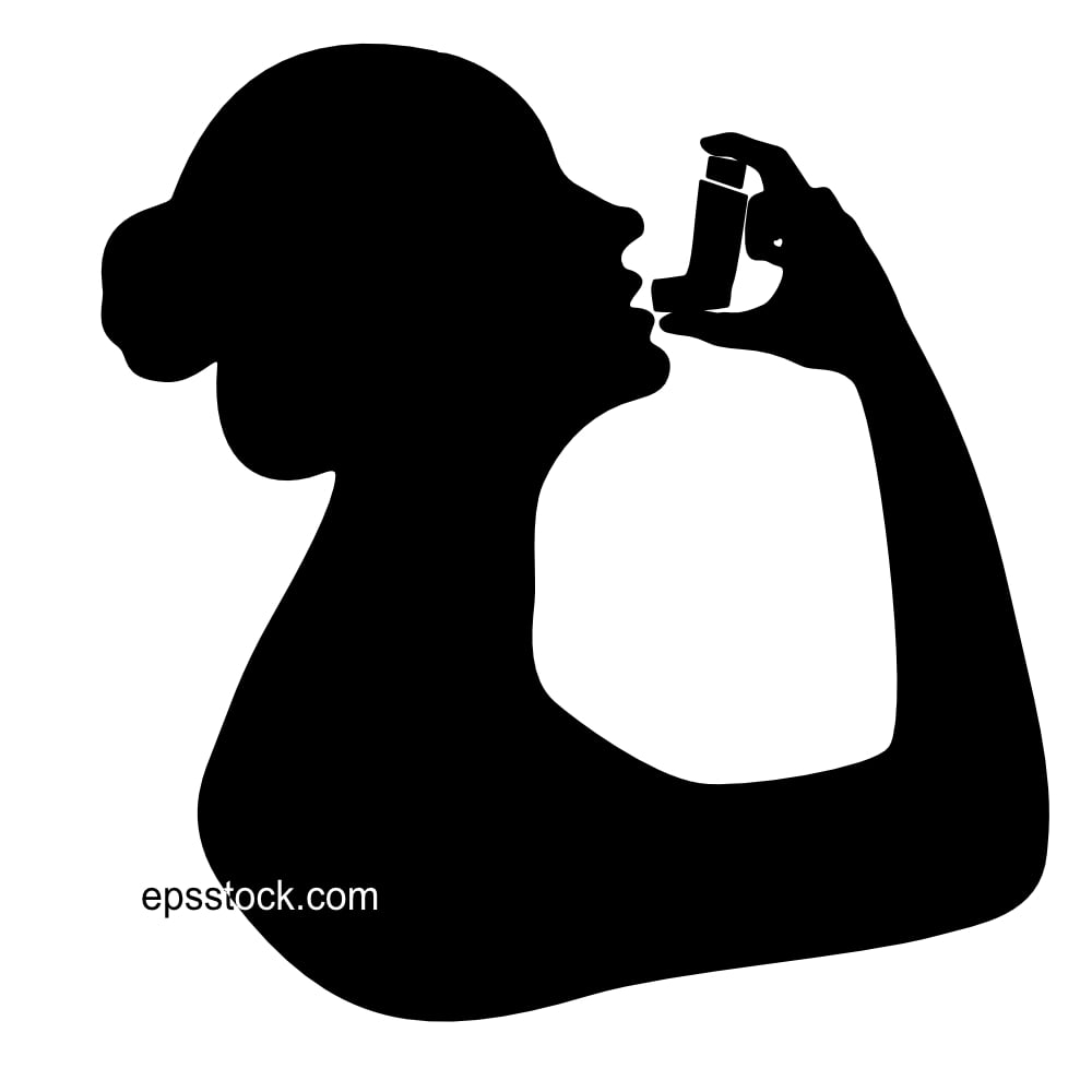 woman using inhaler