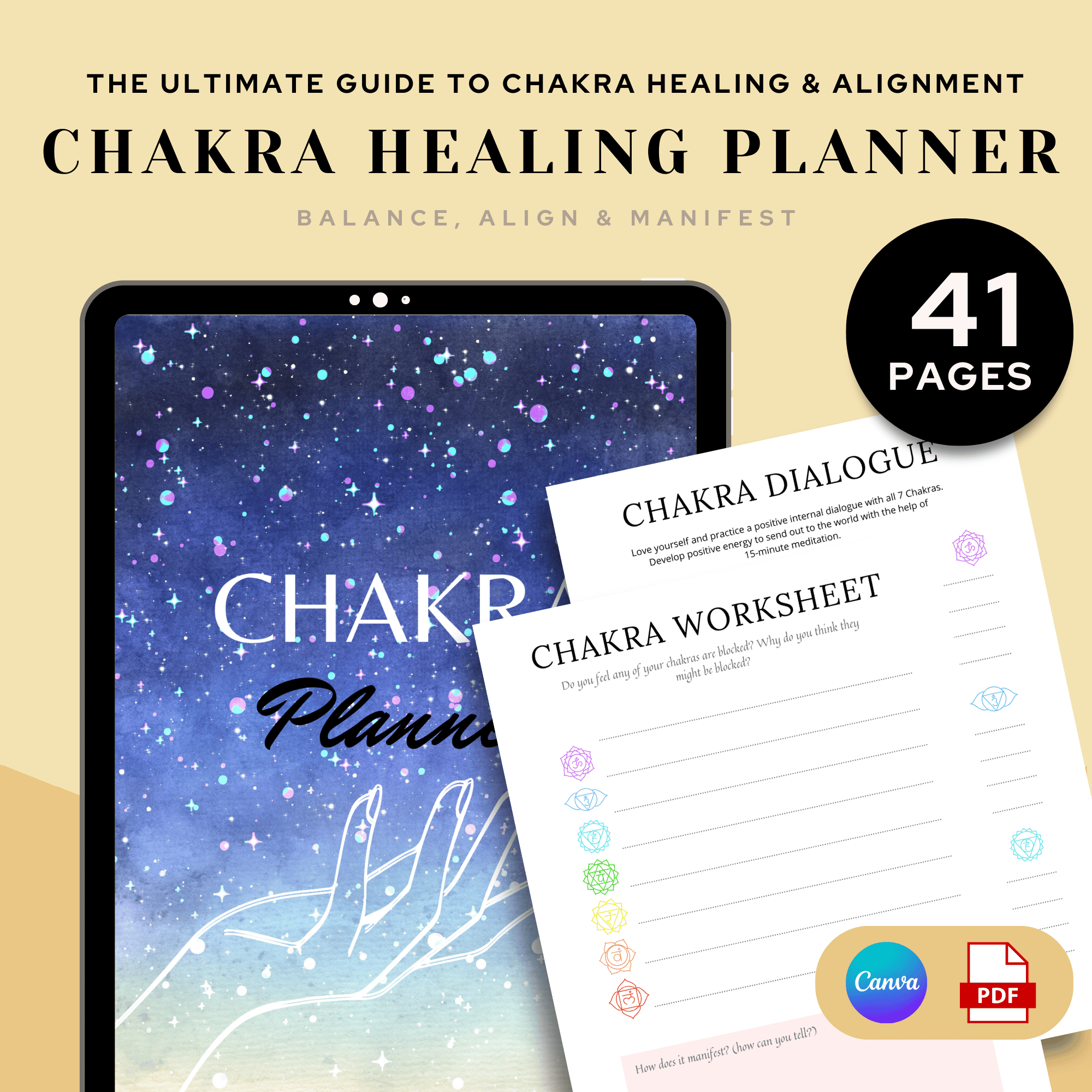 Chakra Healing Planner | Digital Spiritual Journal and Energy Tracker ...