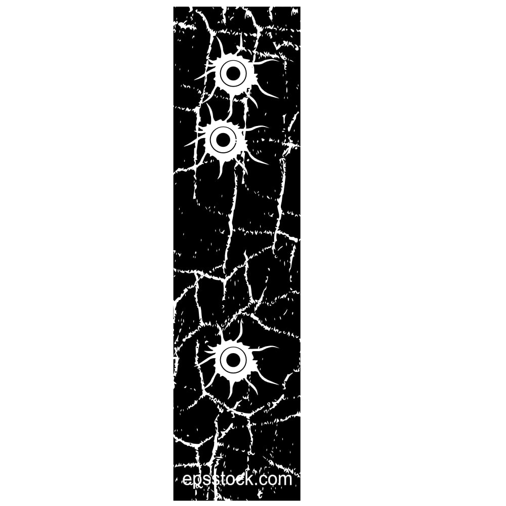 cracked Letter I with Bullet holes