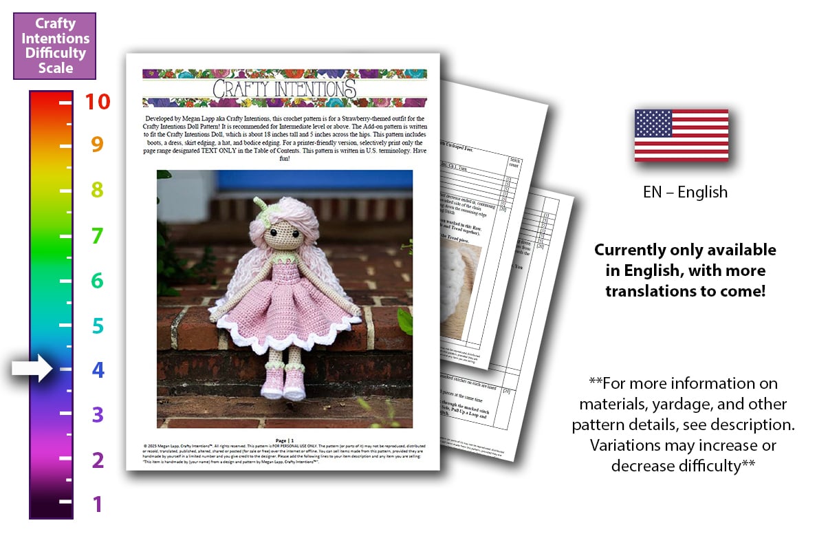 Doll Add-on: Strawberry Doll Crochet Pattern by Crafty Intentions